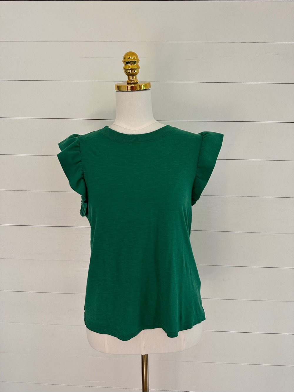 Nation Ltd Paulette Green Ruffle Sleeve Tank